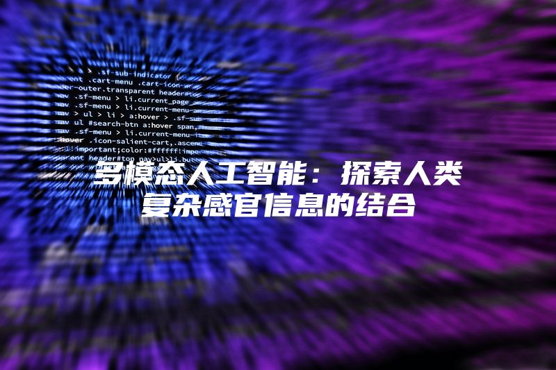 多模态人工智能：探索人类复杂感官信息的结合