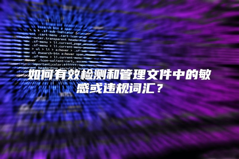 如何有效检测和管理文件中的敏感或违规词汇？