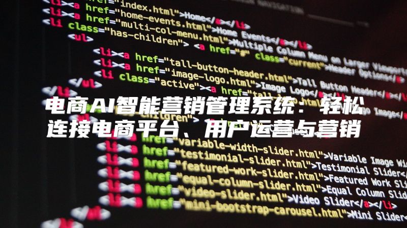 电商AI智能营销管理系统：轻松连接电商平台、用户运营与营销