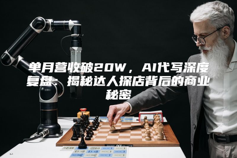 单月营收破20W，AI代写深度复盘：揭秘达人探店背后的商业秘密