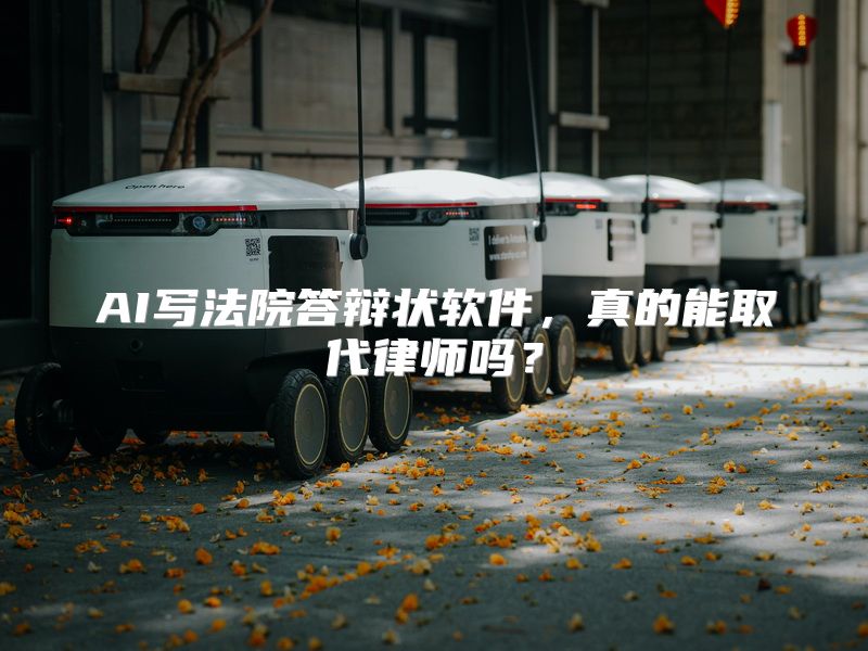 AI写法院答辩状软件，真的能取代律师吗？