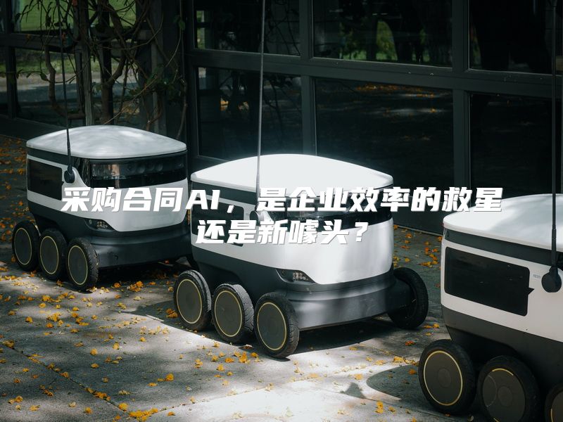 采购合同AI，是企业效率的救星还是新噱头？