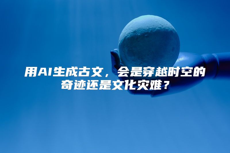用AI生成古文，会是穿越时空的奇迹还是文化灾难？