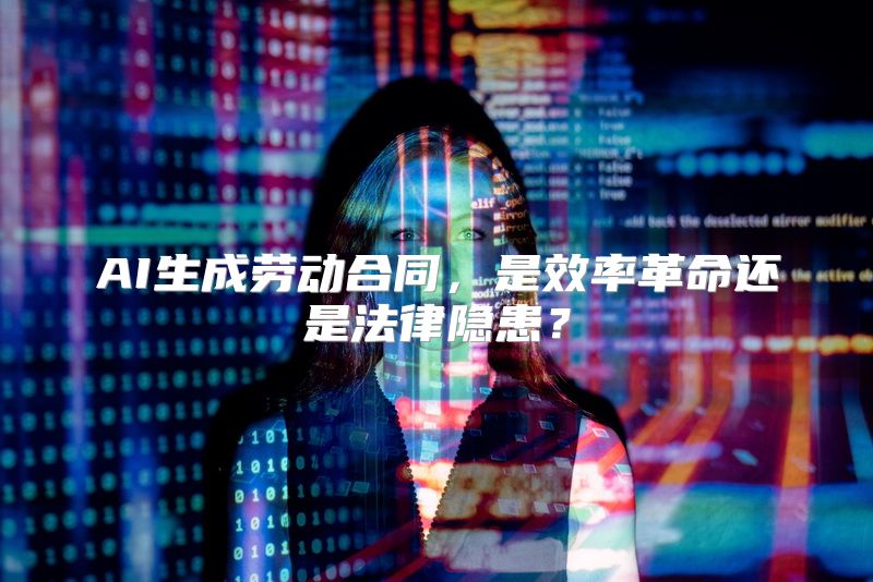 AI生成劳动合同，是效率革命还是法律隐患？