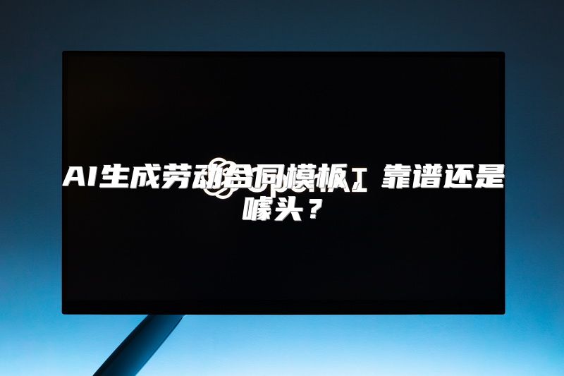 AI生成劳动合同模板，靠谱还是噱头？