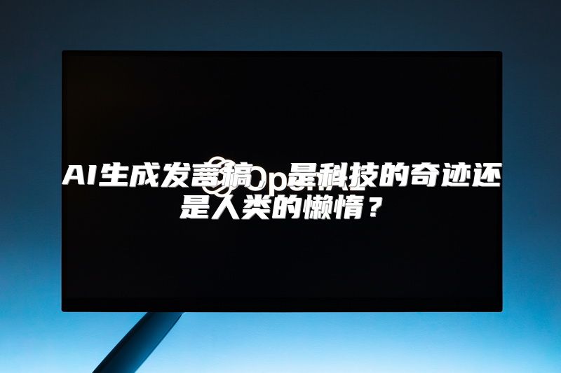 AI生成发言稿，是科技的奇迹还是人类的懒惰？