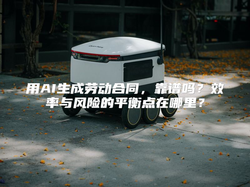 用AI生成劳动合同，靠谱吗？效率与风险的平衡点在哪里？