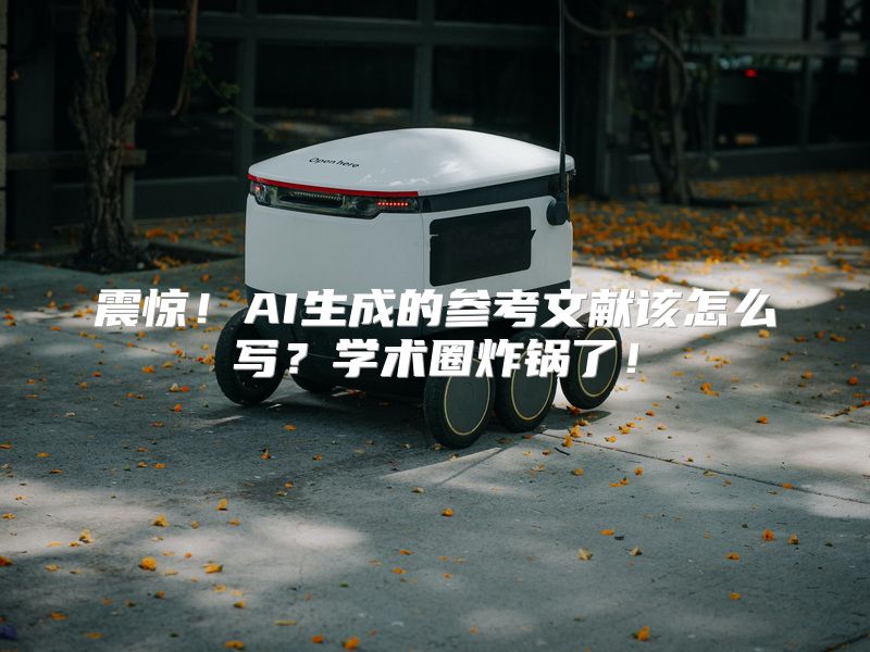 震惊！AI生成的参考文献该怎么写？学术圈炸锅了！