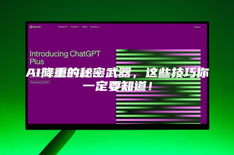 AI降重的秘密武器，这些技巧你一定要知道！