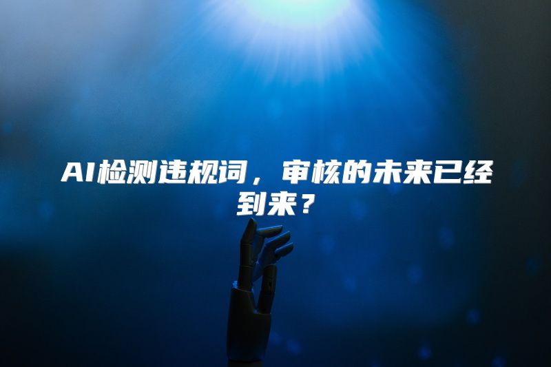 AI检测违规词，审核的未来已经到来？