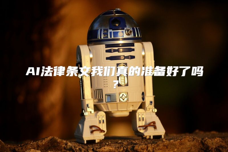 AI法律条文我们真的准备好了吗？
