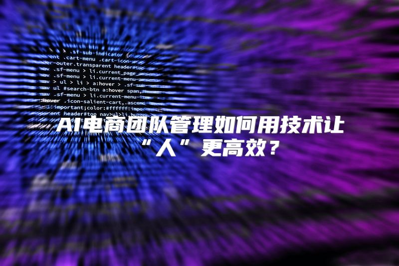 AI电商团队管理如何用技术让“人”更高效？