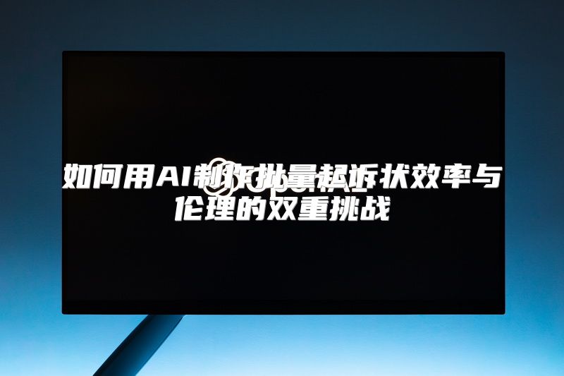 如何用AI制作批量起诉状效率与伦理的双重挑战