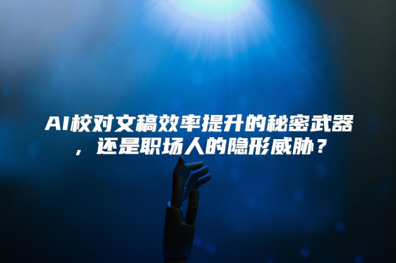 AI校对文稿效率提升的秘密武器，还是职场人的隐形威胁？