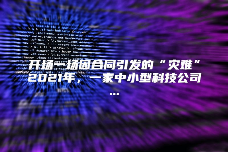 开场一场因合同引发的“灾难”2021年，一家中小型科技公司...