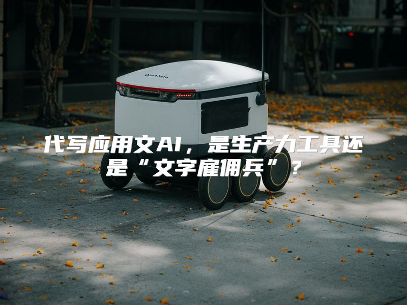 代写应用文AI，是生产力工具还是“文字雇佣兵”？