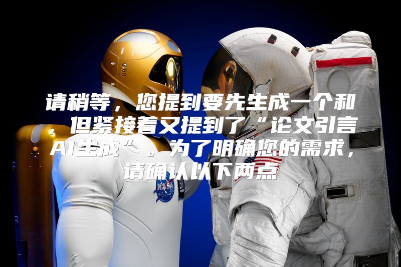 请稍等，您提到要先生成一个和，但紧接着又提到了“论文引言AI生成”。为了明确您的需求，请确认以下两点