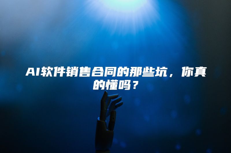 AI软件销售合同的那些坑，你真的懂吗？