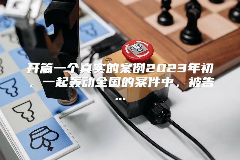 开篇一个真实的案例2023年初，一起轰动全国的案件中，被告...