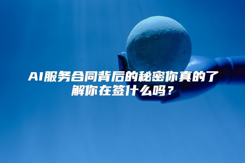 AI服务合同背后的秘密你真的了解你在签什么吗？