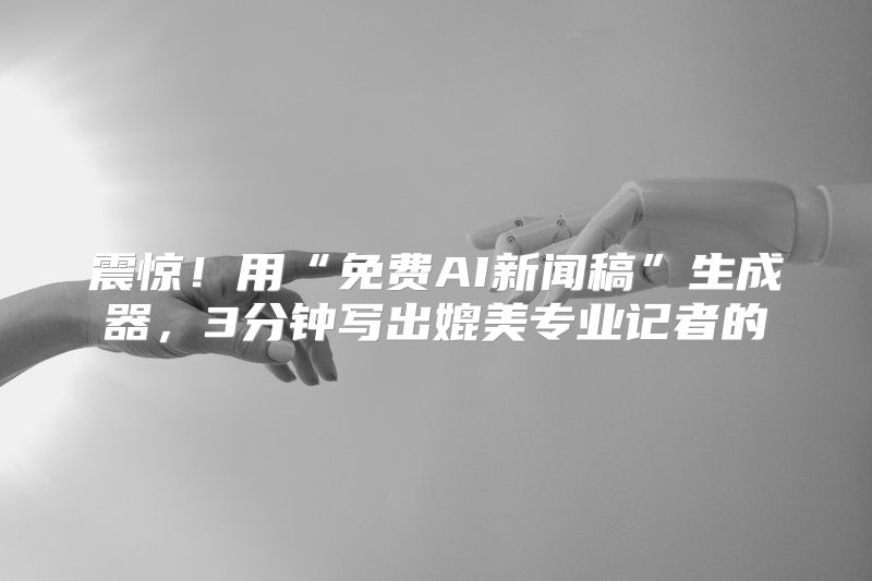 震惊！用“免费AI新闻稿”生成器，3分钟写出媲美专业记者的