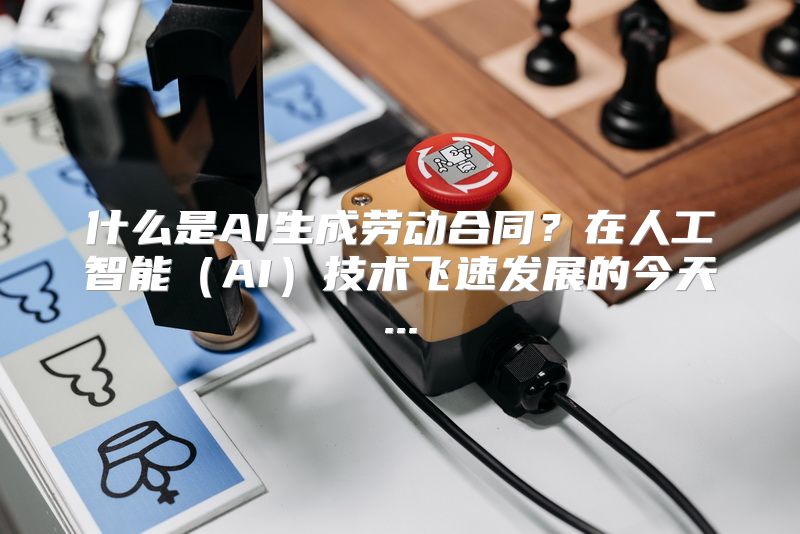 什么是AI生成劳动合同？在人工智能（AI）技术飞速发展的今天...