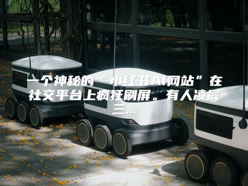 一个神秘的“小红书AI网站”在社交平台上疯狂刷屏。有人凌晨三...