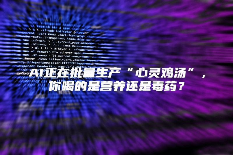 AI正在批量生产“心灵鸡汤”，你喝的是营养还是毒药？