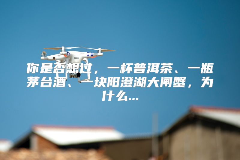 你是否想过，一杯普洱茶、一瓶茅台酒、一块阳澄湖大闸蟹，为什么...